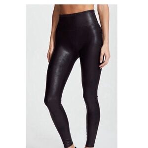 SPANX Shiny Black High-Rise Leggings